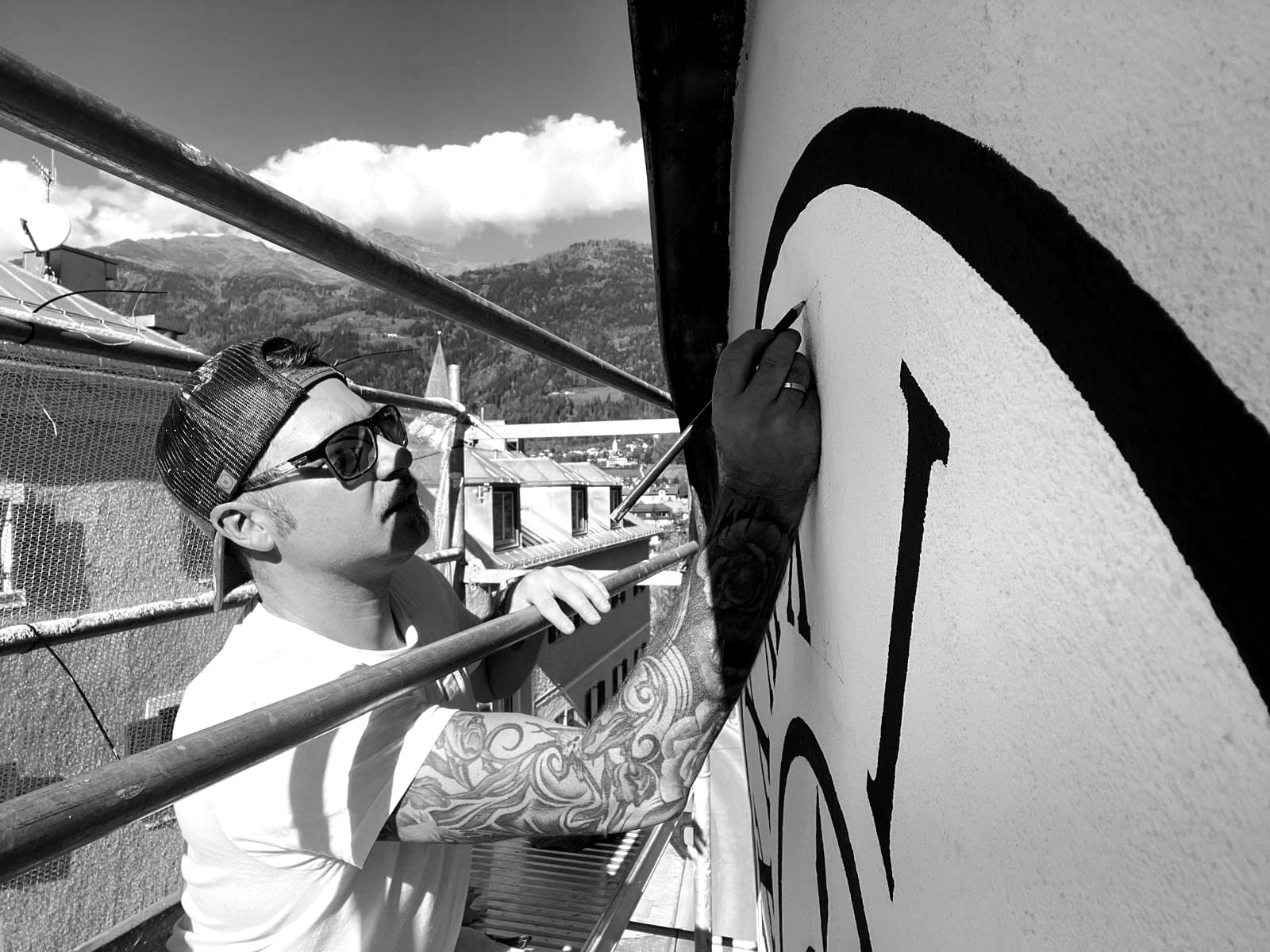 Andi von Malerei Andi bei der Arbeit
